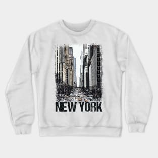 New York City Streets Vintage Travel Poster Series grunge edition 01 Crewneck Sweatshirt